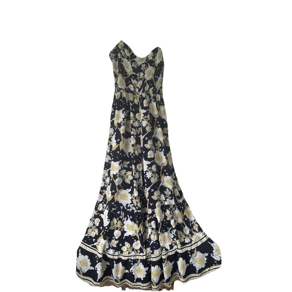 Free People Little of Your Love Jumpsuit Moonless Combo Floral Wide Leg Size L - Picture 9 of 9